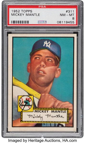 Baseball Cards:Singles (1950-1959), 1952 Topps Mickey Mantle Rookie #311 PSA NM-MT 8....