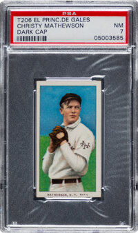 1909-11 T206 El Principe De Gales Christy Mathewson (Dark Cap) PSA NM 7 - Pop One, None Higher with this Brand. &lt;...