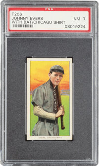 1909-11 T206 Piedmont 350-460/25 Johnny Evers (Chicago On Shirt) PSA NM 7 - Pop One, None Higher for this Combinat