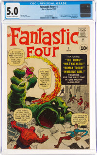 Fantastic Four #1 (Marvel, 1961) CGC VG/FN 5.0 Off-white to white pages