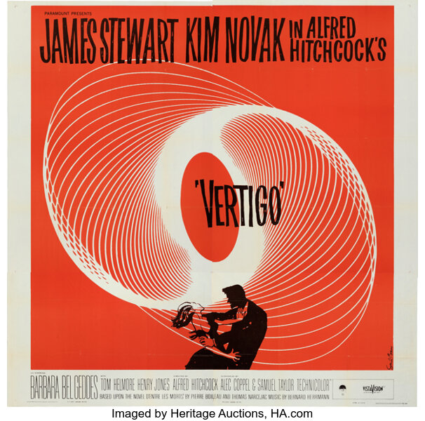 Movie Posters:Hitchcock, Vertigo (Paramount, 1958). Folded, Near Mint. Six ...