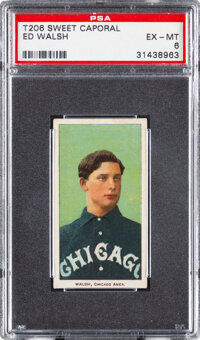 1909-11 T206 Sweet Caporal 350/30 Ed Walsh PSA EX-MT 6 - Pop Three, Only One Higher for this Combination