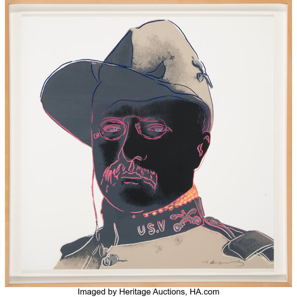 Prints & Multiples, Andy Warhol (1928-1987). Teddy Roosevelt, from Cowboys and Indians, 1986. Screenprint in co...