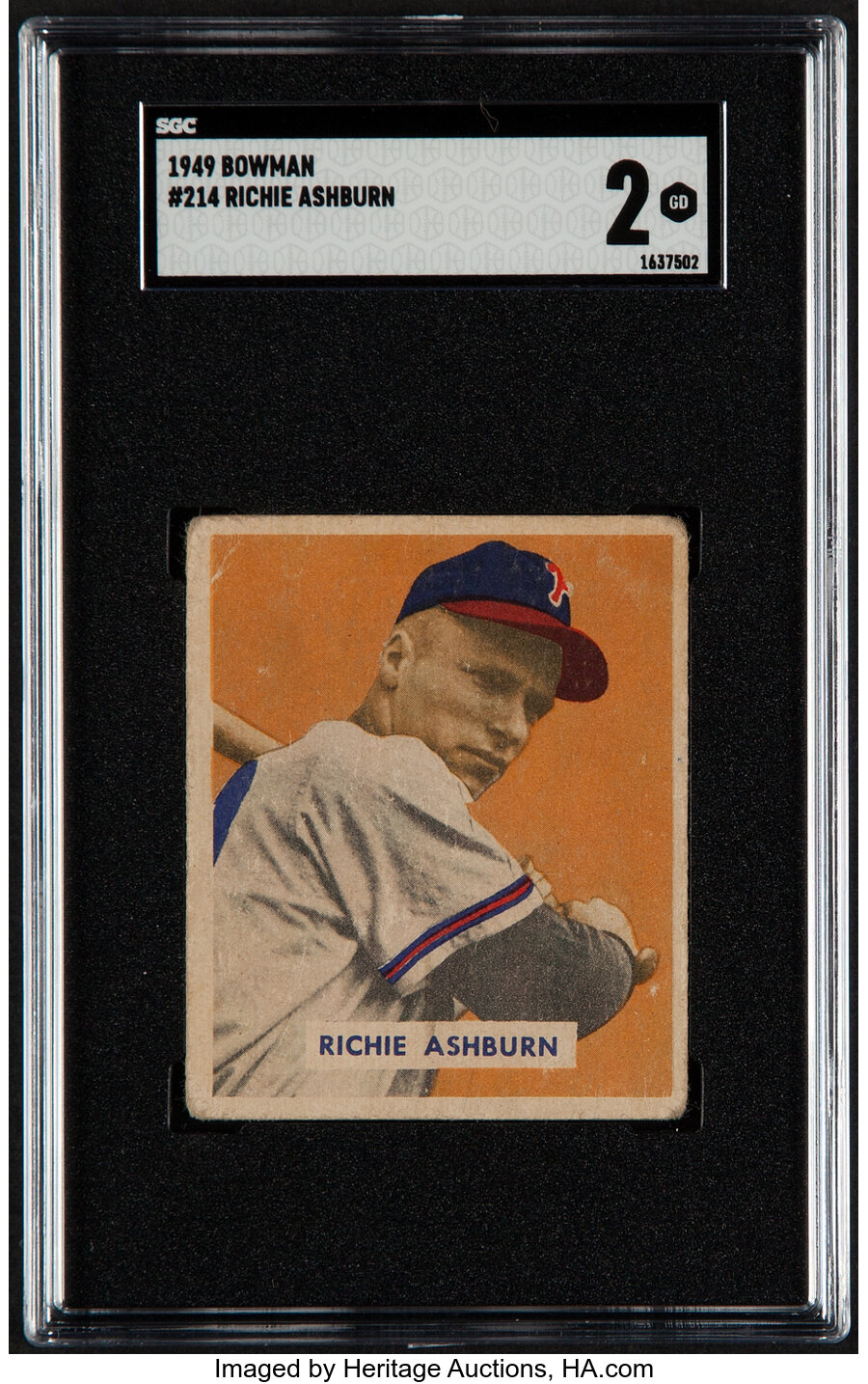 1949 Bowman Richie Ashburn #214 SGC Good 2