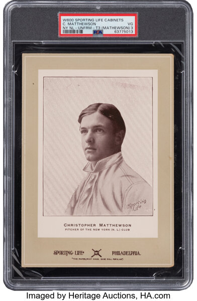 Baseball Cards:Singles (Pre-1930), 1902-11 W600 Sporting Life-Type 3 Christy Mathewson (Uniform) PSA
VG 3 - Only One PSA Graded Type 3 Example! ...