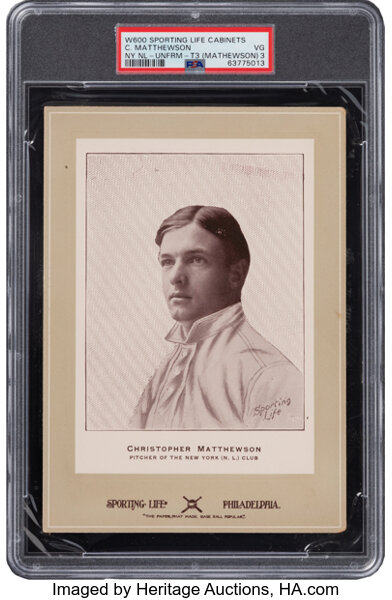 Baseball Cards:Singles (Pre-1930), 1902-11 W600 Sporting Life-Type 3 Christy Mathewson (Uniform) PSA VG 3 - Only One PSA Graded Type 3 Example! ...