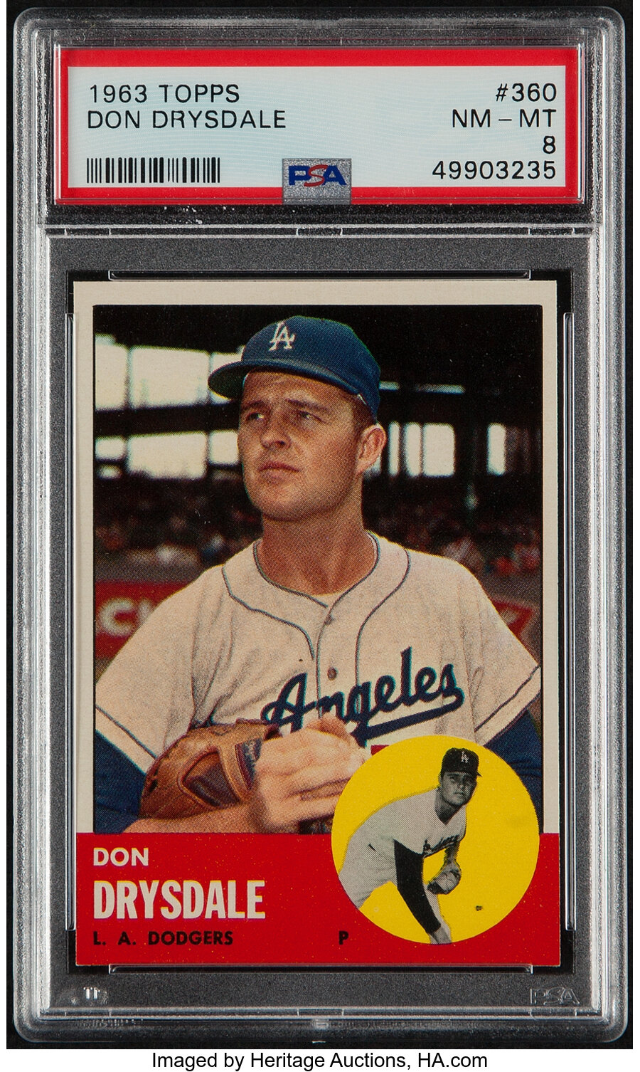 1963 Topps Don Drysdale #360 PSA NM-MT 8