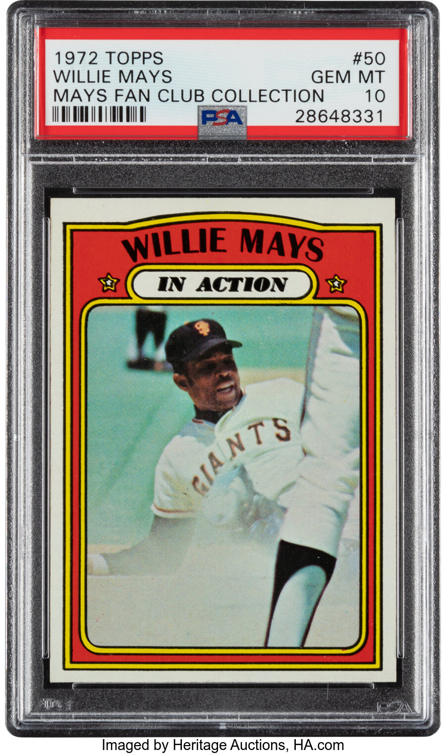 1972 Topps Willie Mays (In Action) #50 PSA Gem Mint 10