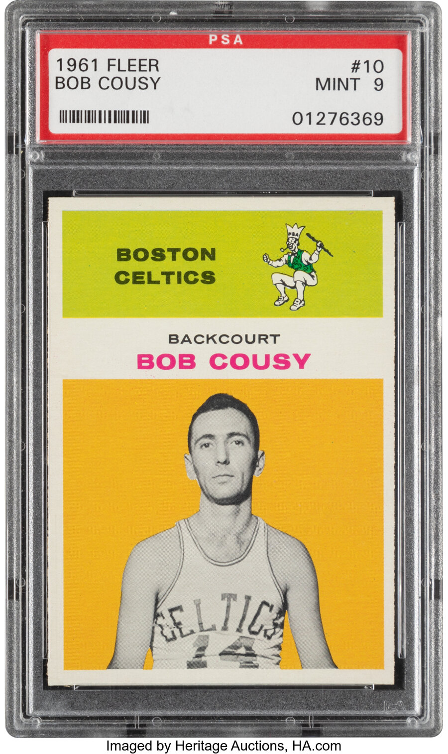 1961 Fleer Bob Cousy #10 PSA Mint 9 - Only Three Higher!