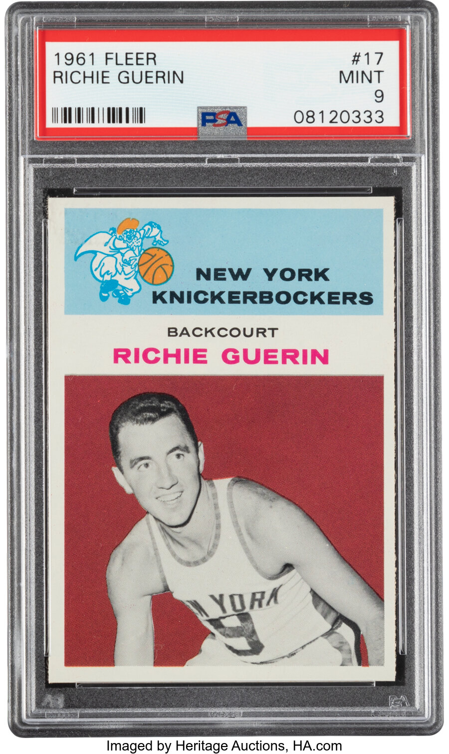 1961 Fleer Richie Guerin Rookie #17 PSA Mint 9 - Only Two Higher!
