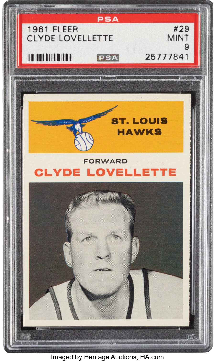 1961 Fleer Clyde Lovellette #29 PSA Mint 9 - Only Two Higher!