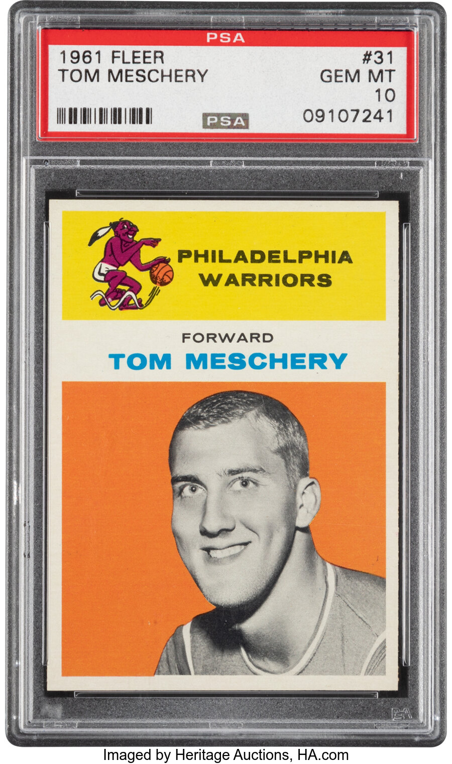 1961 Fleer Tom Meschery Rookie #31 PSA Gem Mint 10 - Pop Six!