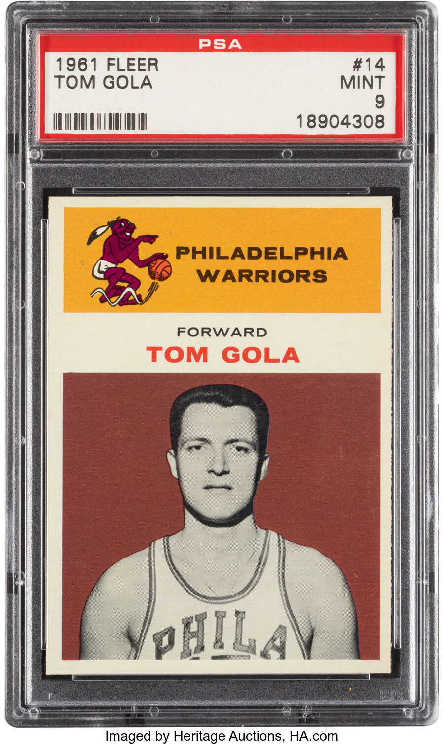 1961 Fleer Tom Gola #14 PSA Mint 9 - Only Three Higher!