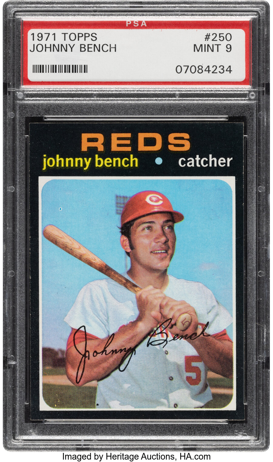 1971 Topps Johnny Bench #250 PSA Mint 9 - None Higher!