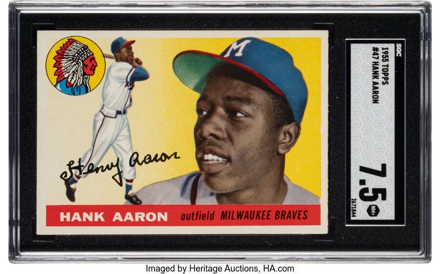 1955 Topps Hank Aaron #47 SGC NM+ 7.5