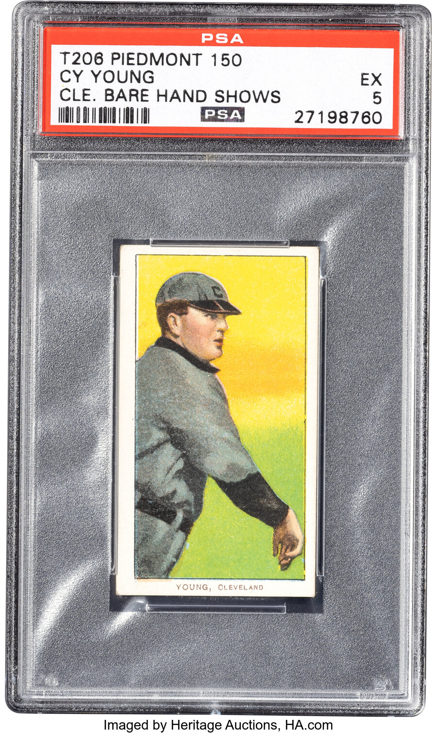 1909-11 T206 Piedmont 150 Cy Young (Bare Hand Shows) PSA EX 5