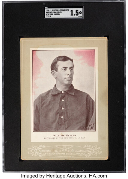 Baseball Cards:Singles (Pre-1930), 1902-11 W600 Sporting Life-Type 4 William Keeler (New York,
Uniform) SGC Fair 1.5- The Only SGC Graded Example....