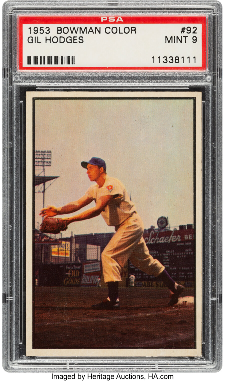 1953 Bowman Gil Hodges #92 PSA Mint 9 - Only One Higher!