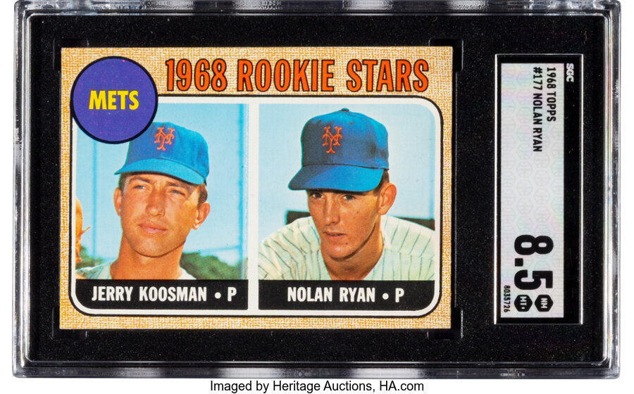 1968 Topps Nolan Ryan - Mets Rookie Stars #177 SGC NM/MT+ 8.5
