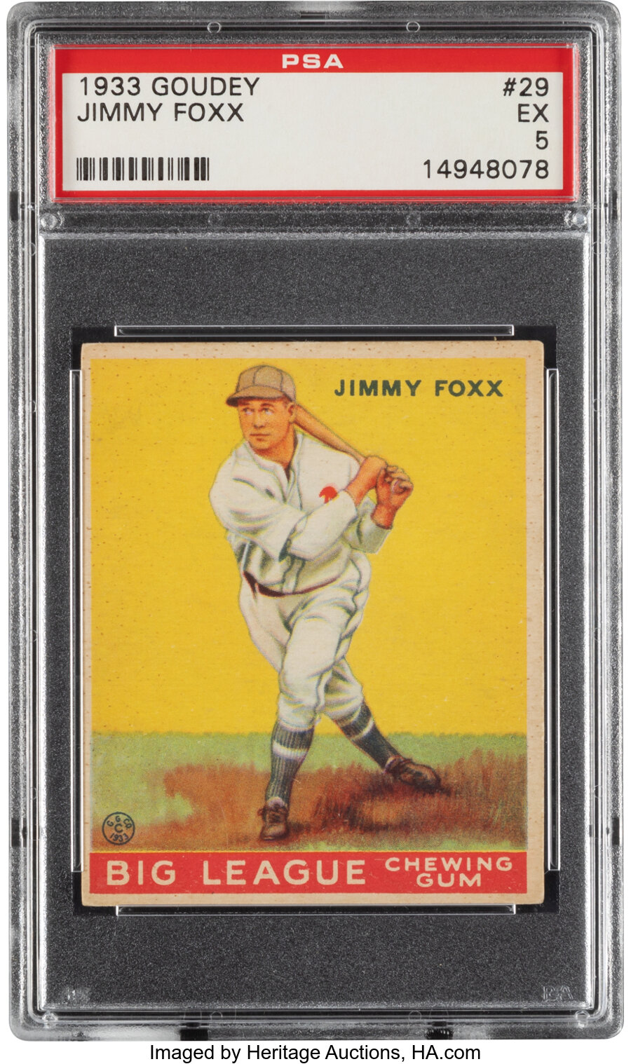 1933 Goudey Jimmy Foxx #29 PSA EX 5