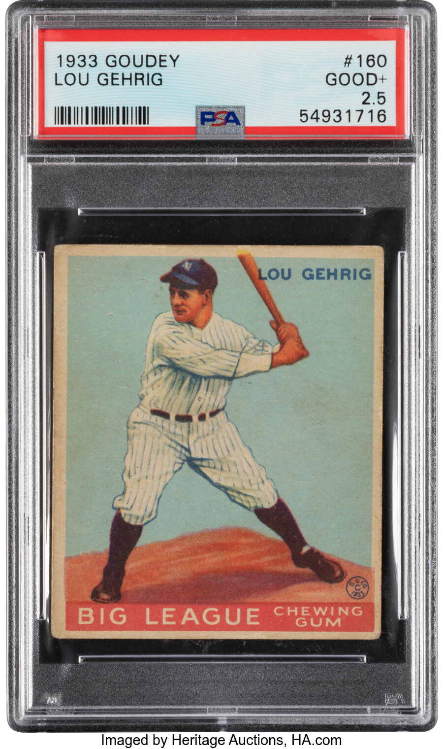 1933 Goudey Lou Gehrig #160 PSA Good+ 2.5