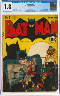 Batman #5 (DC, 1941) CGC GD- 1.8 Slightly brittle pages