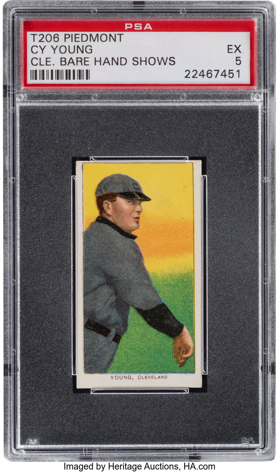 1909-11 T206 Piedmont 350 Cy Young (Bare Hand Shows) PSA EX 5 - Pop One, Five Higher with this Brand/Series