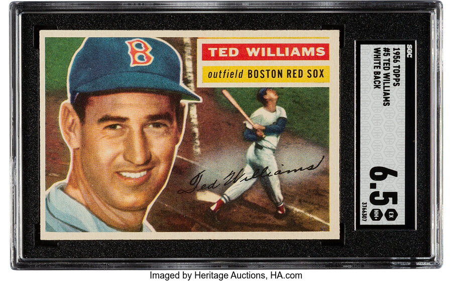 1956 Topps Ted Williams (White Back) #5 SGC EX-NM+ 6.5
