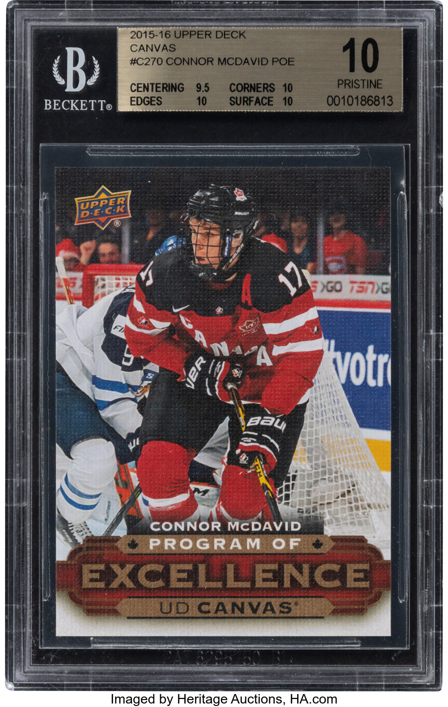 2015 Upper Deck Connor McDavid (UD Canvas-Program of Excellence) Rookie #C270 BGS Pristine 10