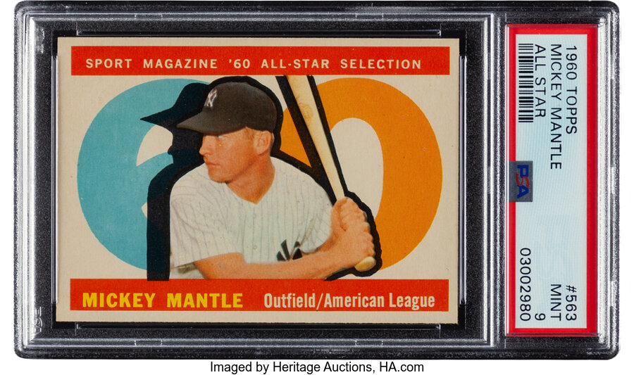 1960 Topps Mickey Mantle (All Star) #563 PSA Mint 9