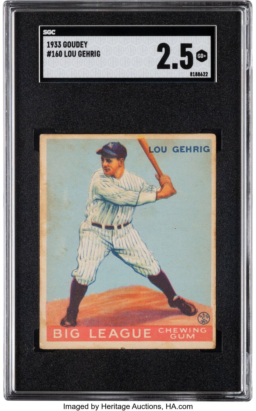 1933 Goudey Lou Gehrig #160 SGC Good+ 2.5