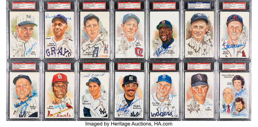 Autographs:Sports Cards, Signed 1980s-90s Perez-Steele Baseball Hall of Fame Post Cards
Nearly Completed Set (105). ...