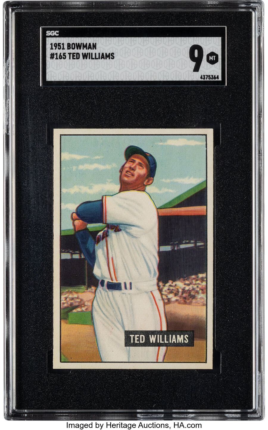 1951 Bowman Ted Williams #165 SGC Mint 9 - Pop Two, None Higher
