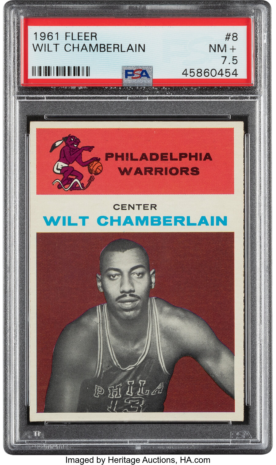 1961 Fleer Wilt Chamberlain Rookie #8 PSA NM+ 7.5