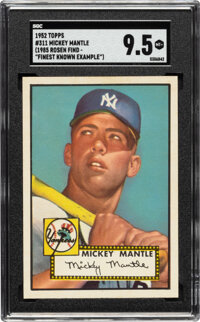 1952 Topps Mickey Mantle #311 SGC Mint+ 9.5 - 1985 Rosen Find - "Finest Known Example!"