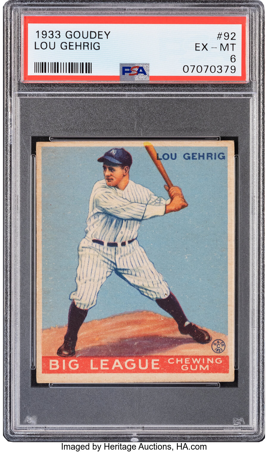 1933 Goudey Lou Gehrig #92 PSA EX-MT 6