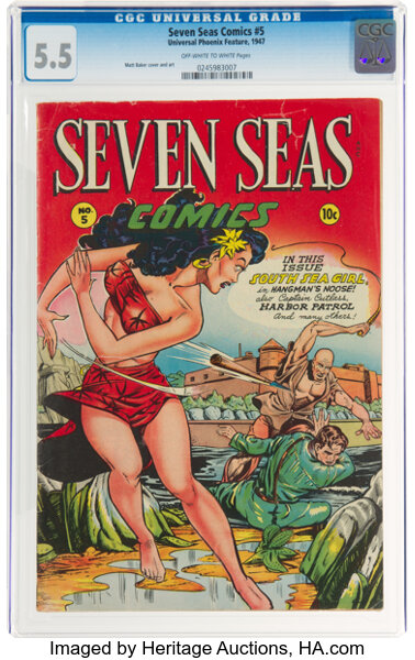 Golden Age (1938-1955):Adventure, Seven Seas Comics #5 (Universal Phoenix Feature, 1947) CGC FN- 5.5 Off-white to white pages....