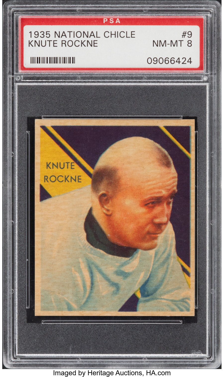 1935 National Chicle Knute Rockne #9 PSA NM-MT 8 - Only Four Higher
