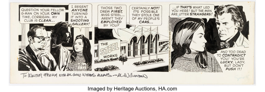 Original Comic Art:Comic Strip Art, Al Williamson Secret Agent Corrigan Daily Comic Strip Original Art dated 2-12-76 (King Features Syndicate, 1976). ...