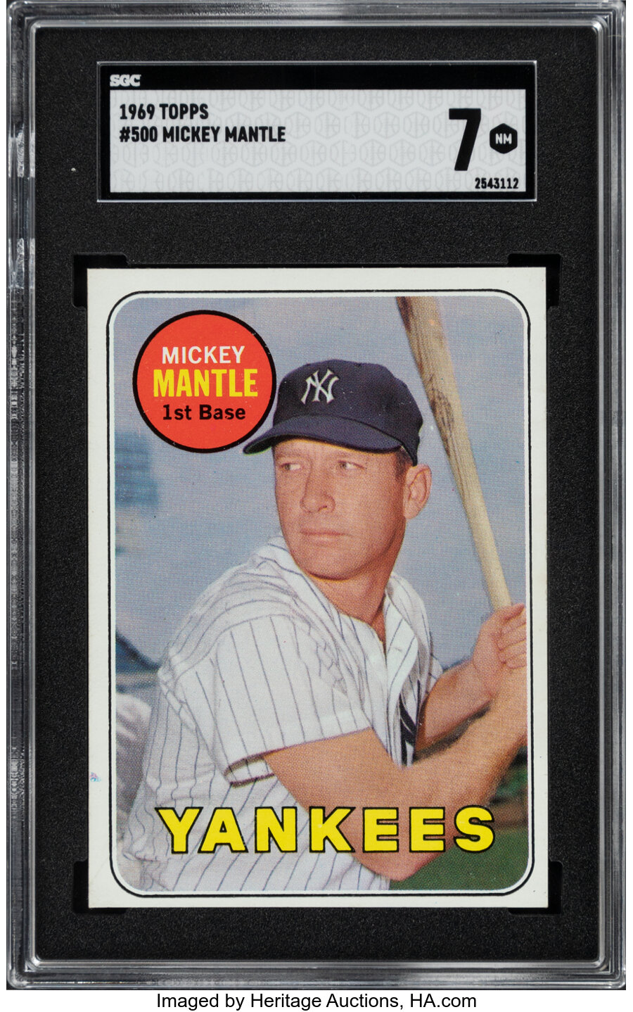 1969 Topps Mickey Mantle (Last Name in Yellow) #500 SGC NM 7