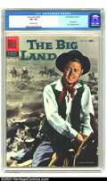 Silver Age (1956-1969):Western, Four Color #812 The Big Land (Dell, 1957) CGC VF+ 8.5 Off-white
pages. Alan Ladd photo cover. Highest-graded copy yet certif...