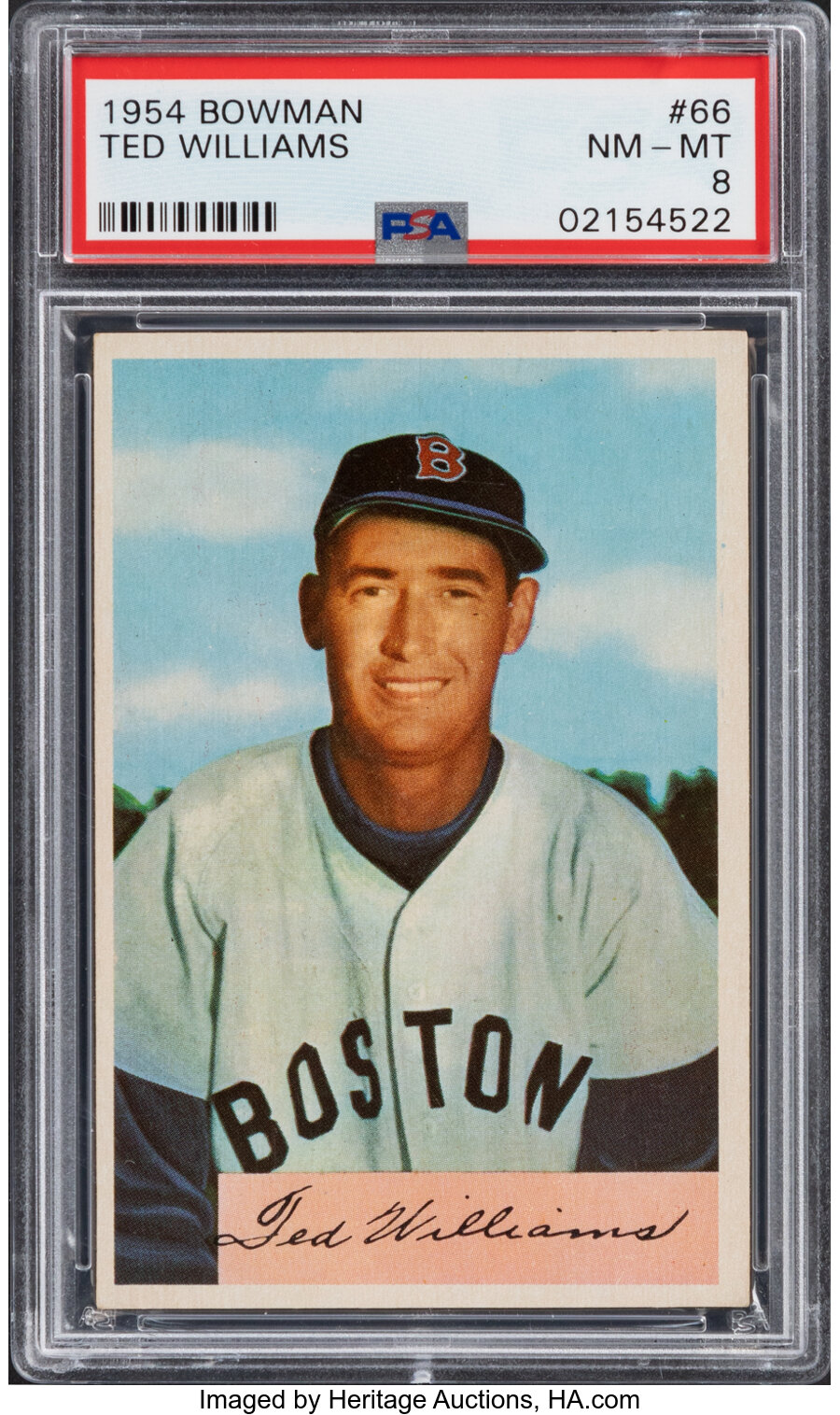 1954 Bowman Ted Williams #66 PSA NM-MT 8 - Only Three Higher!