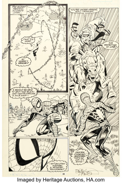 Original Comic Art:Story Page, Erik Larsen and Keith Wilson The Amazing Spider-Man #332 Story Page 16 Original Art (Marvel, 1990)....