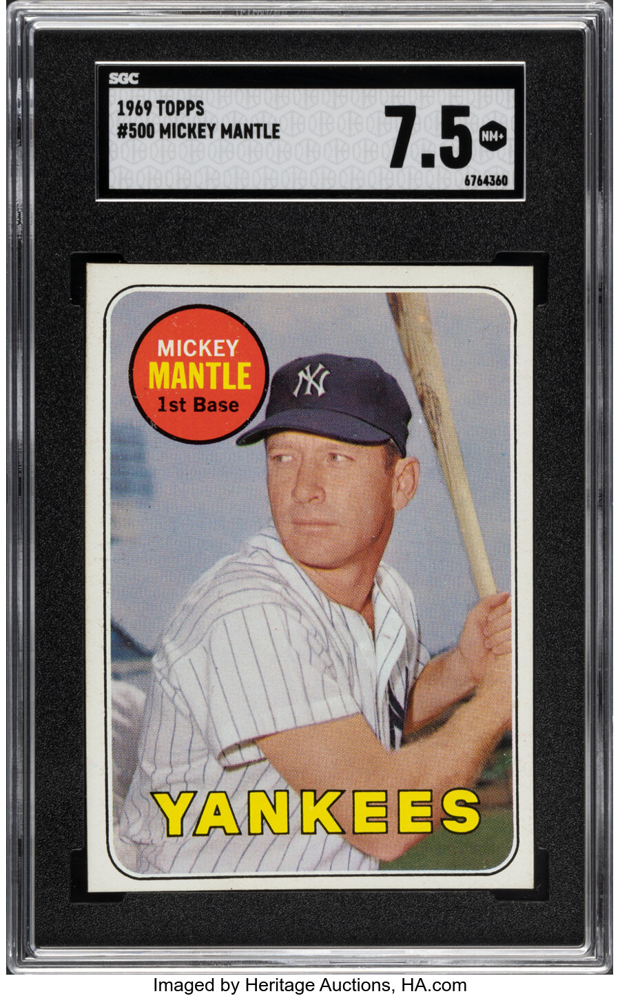 1969 Topps Mickey Mantle (Last Name In Yellow) #500 SGC NM+ 7.5