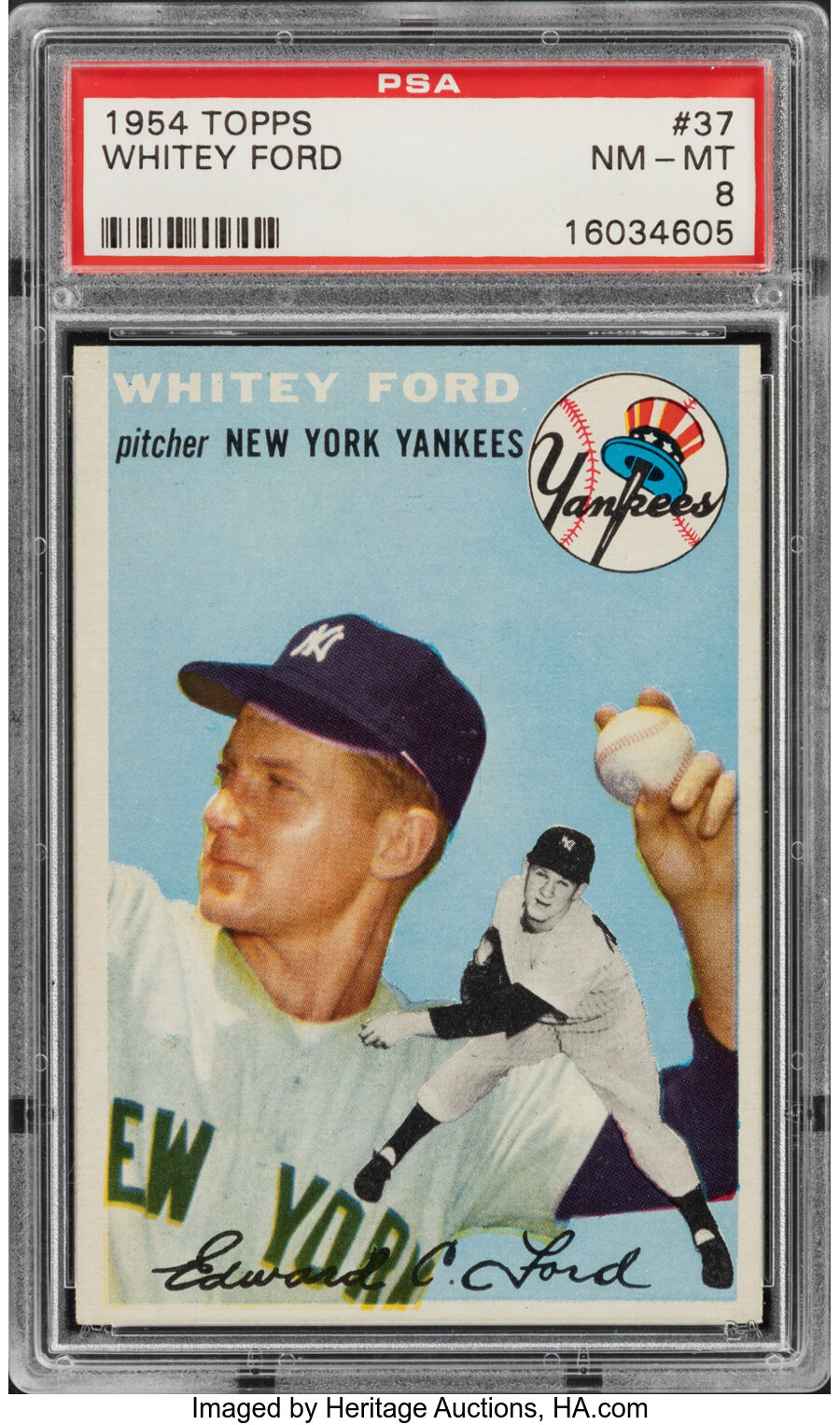 1954 Topps Whitey Ford #37 PSA NM-MT 8