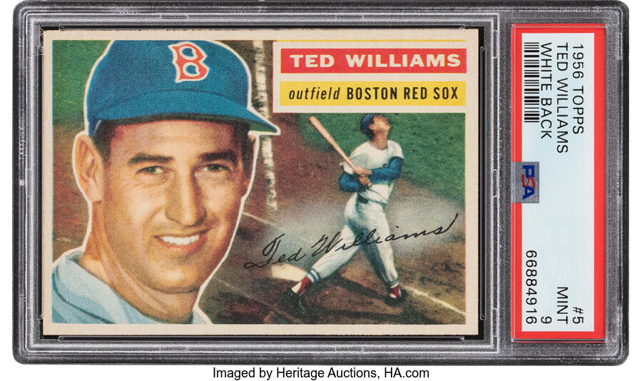1956 Topps Ted Williams (White Back) #5 PSA Mint 9