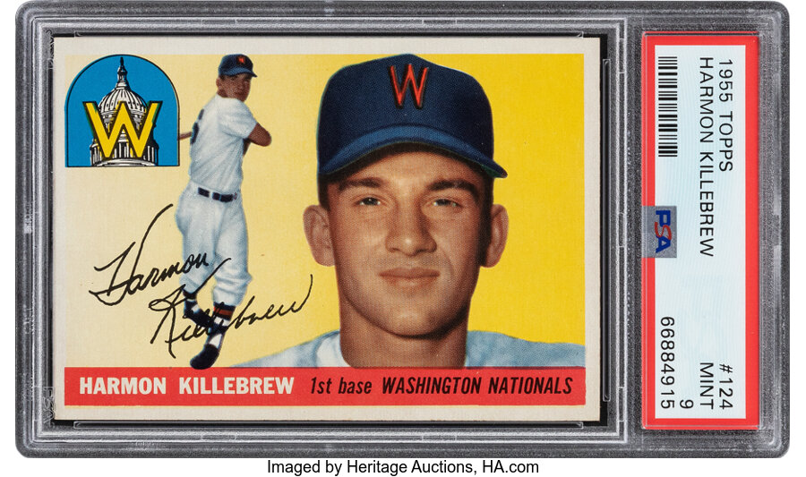 1955 Topps Harmon Killebrew Rookie #124 PSA Mint 9 - Only One Higher!
