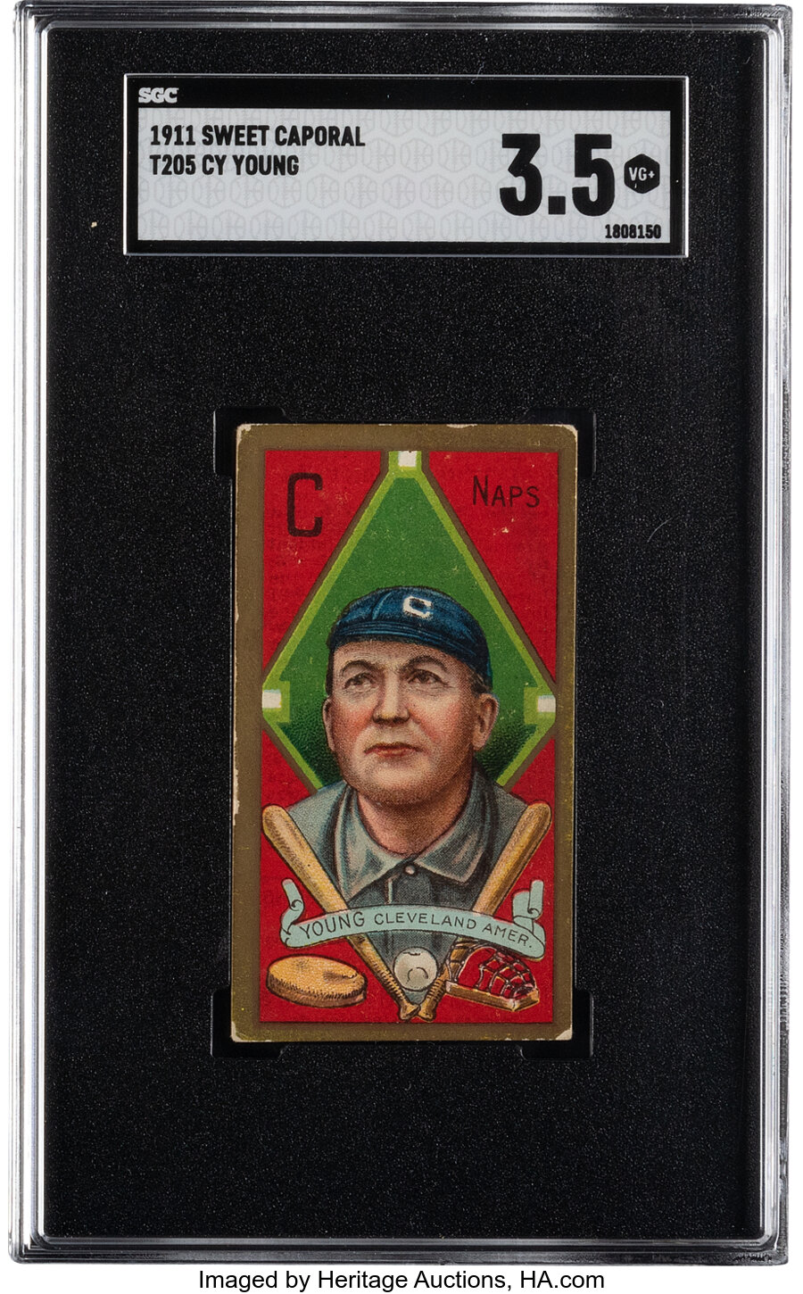 1911 T205 Sweet Caporal Cy Young SGC VG+ 3.5