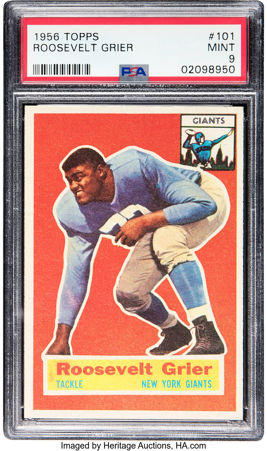 1956 Topps Roosevelt Grier Rookie #101 PSA Mint 9 - Only One Higher!