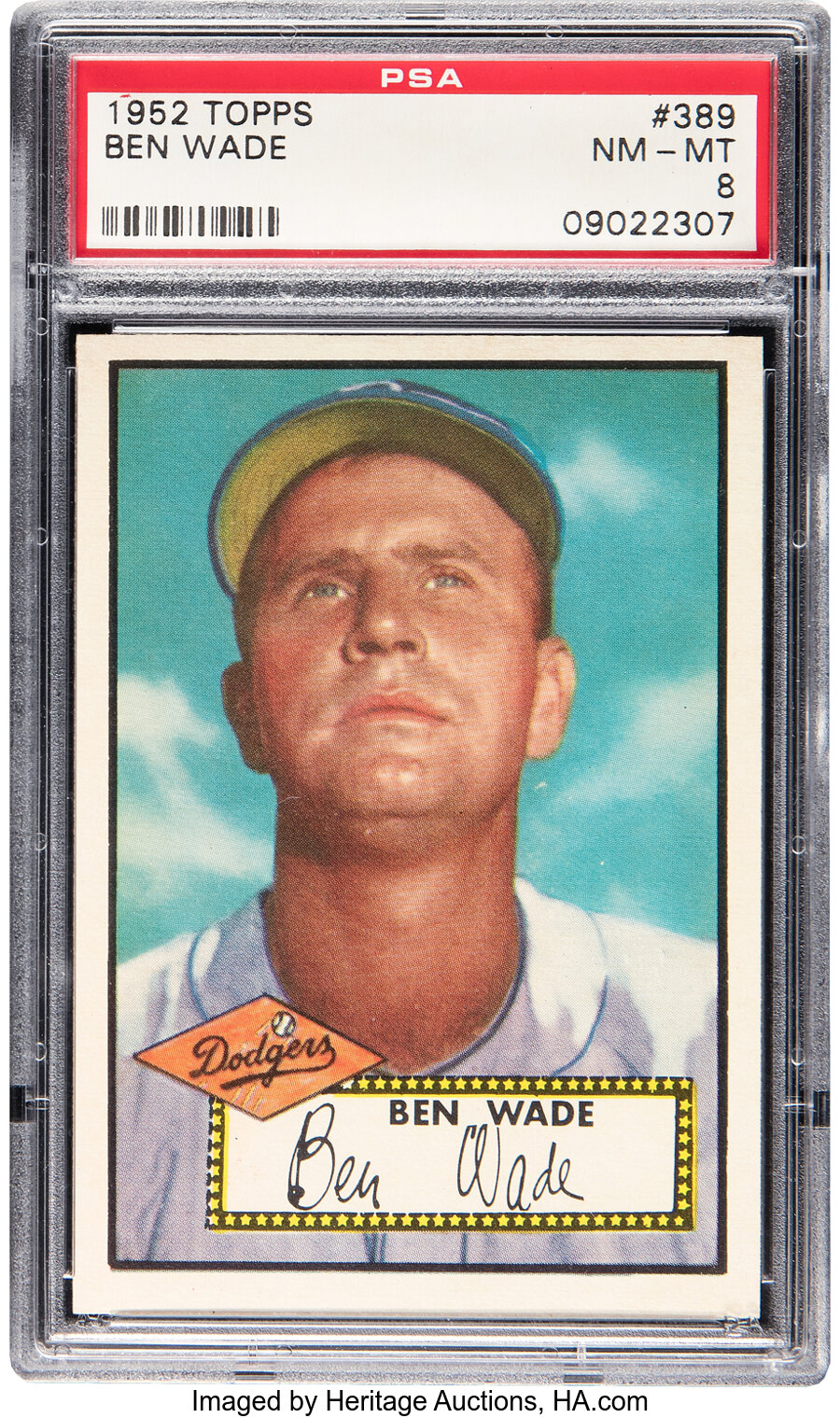 1952 Topps Ben Wade Rookie #389 PSA NM-MT 8